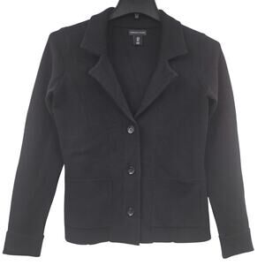 Adrienne Vittadini black button viscose sweater size Small